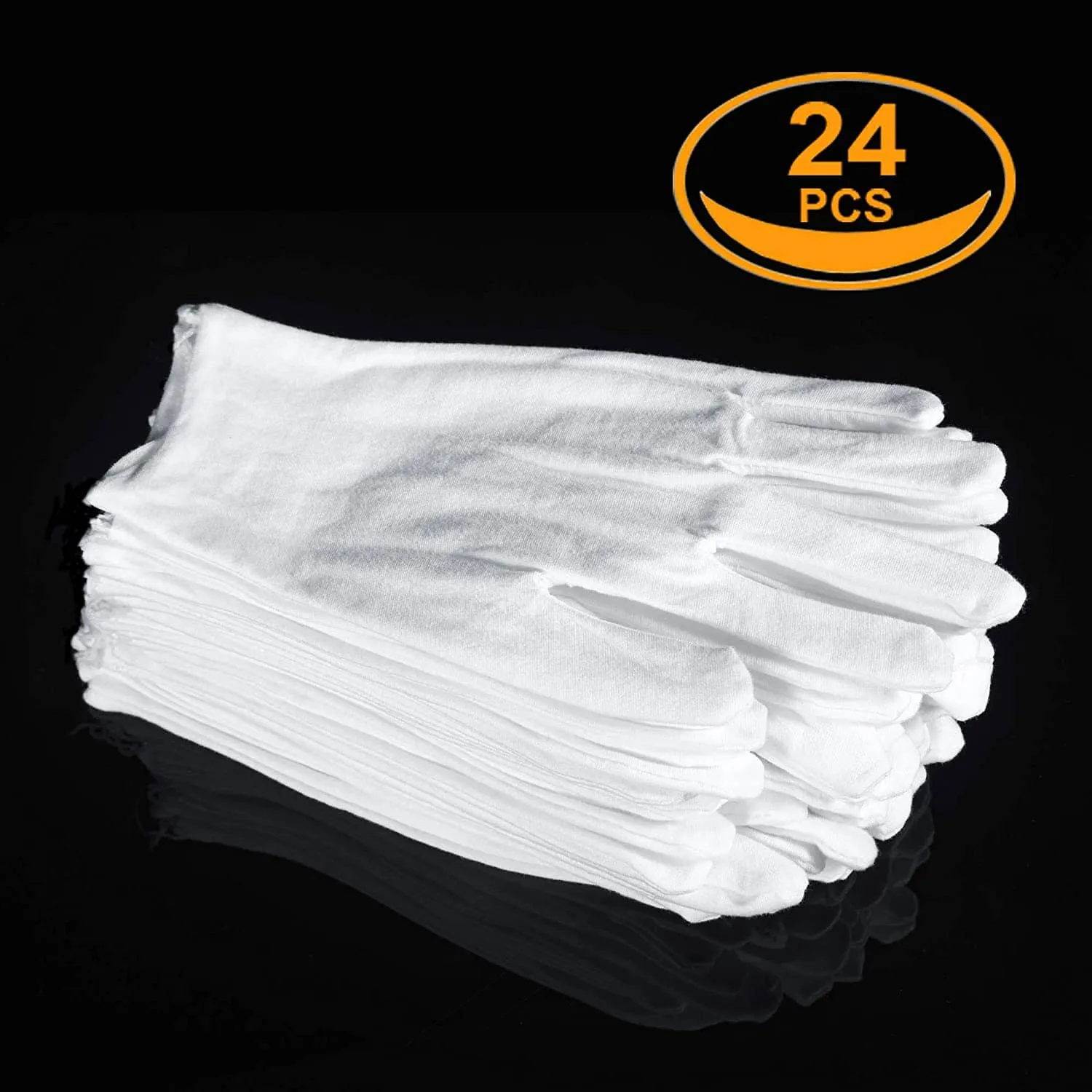 12-Pairs: White Cotton Gloves