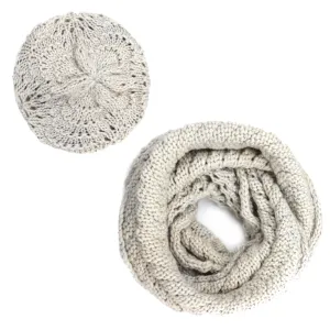 2 Piece Pointelle Crochet Set - White