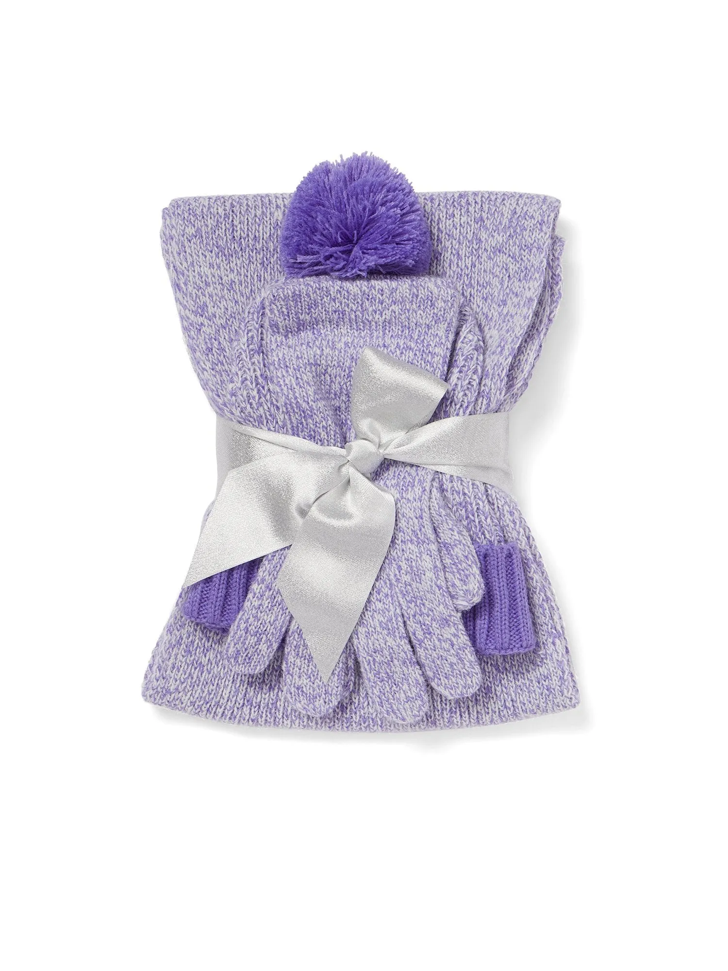 3-Piece Heathered Scarf, Hat & Gloves Set