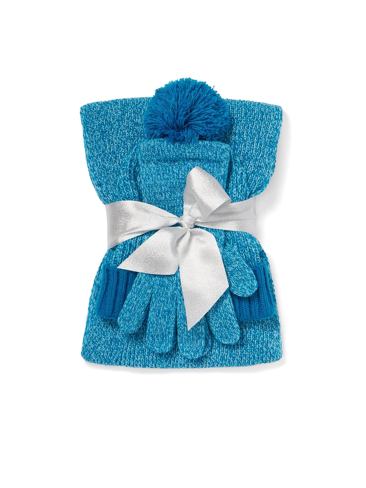 3-Piece Heathered Scarf, Hat & Gloves Set