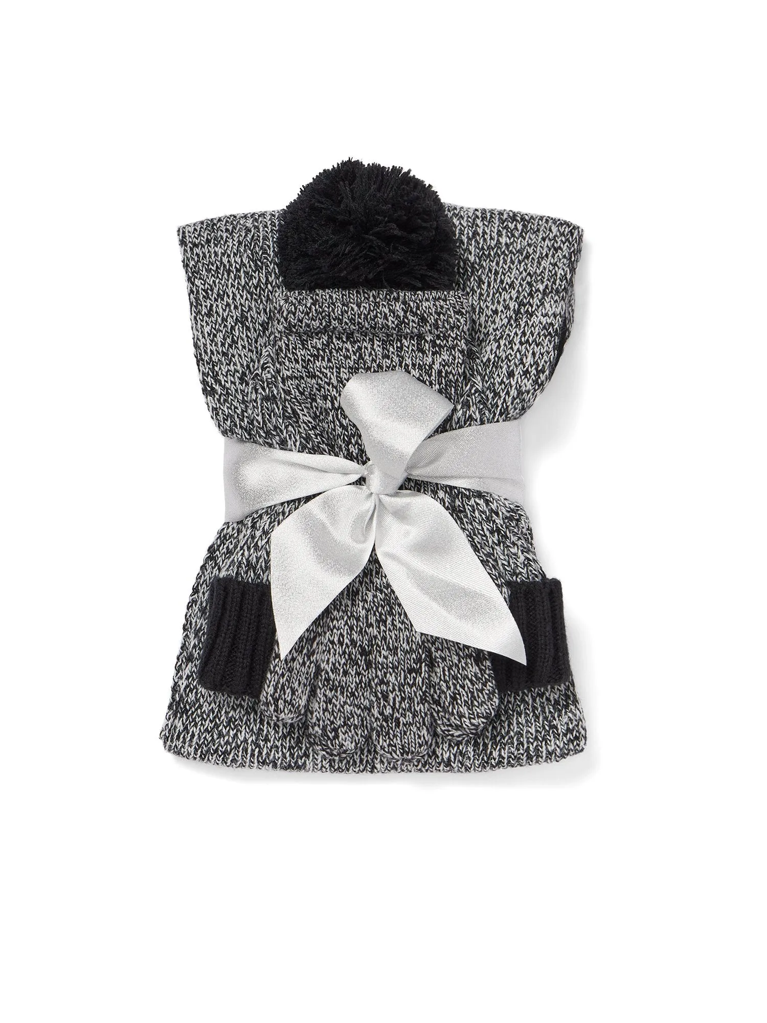 3-Piece Heathered Scarf, Hat & Gloves Set