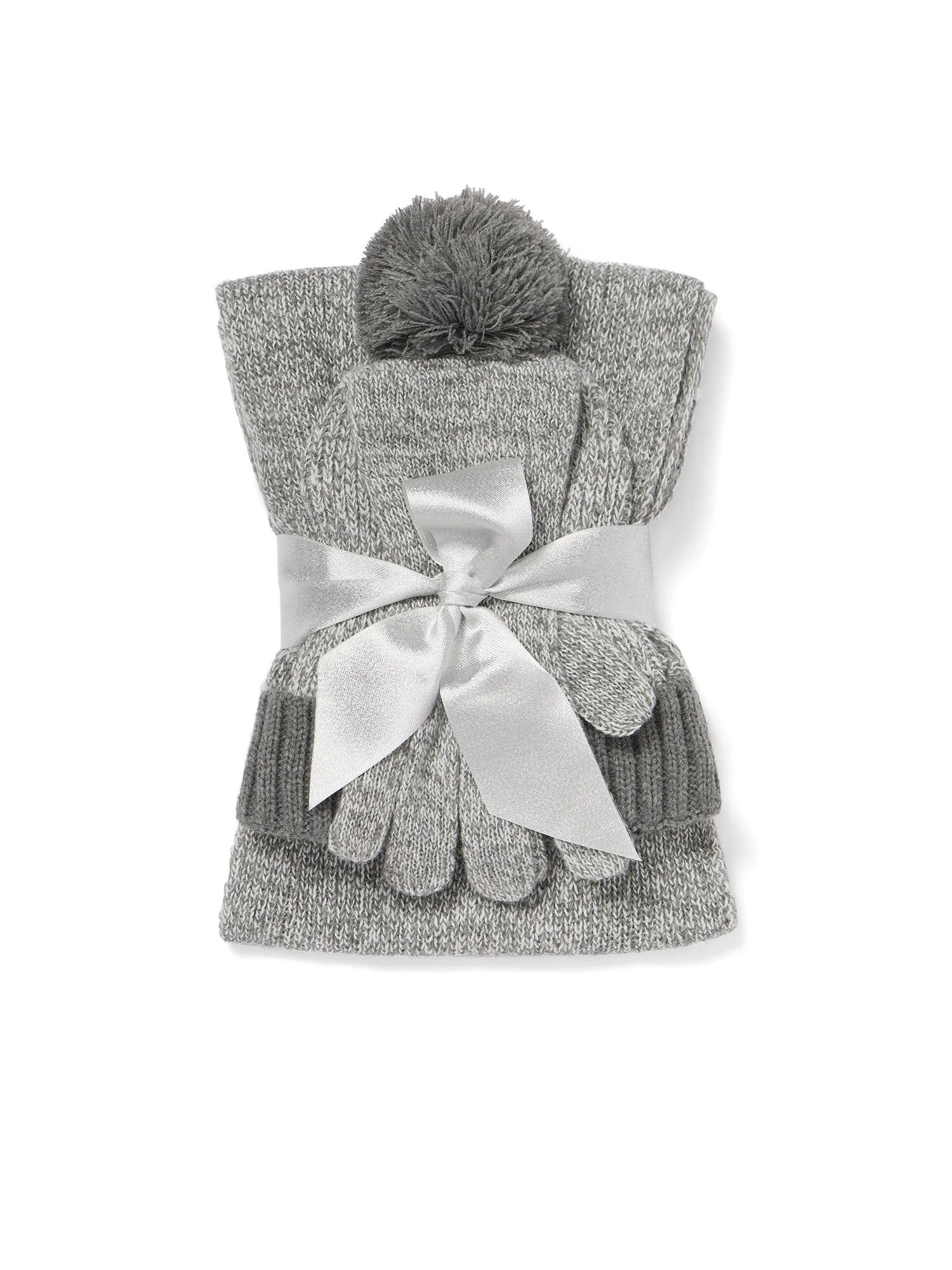 3-Piece Heathered Scarf, Hat & Gloves Set