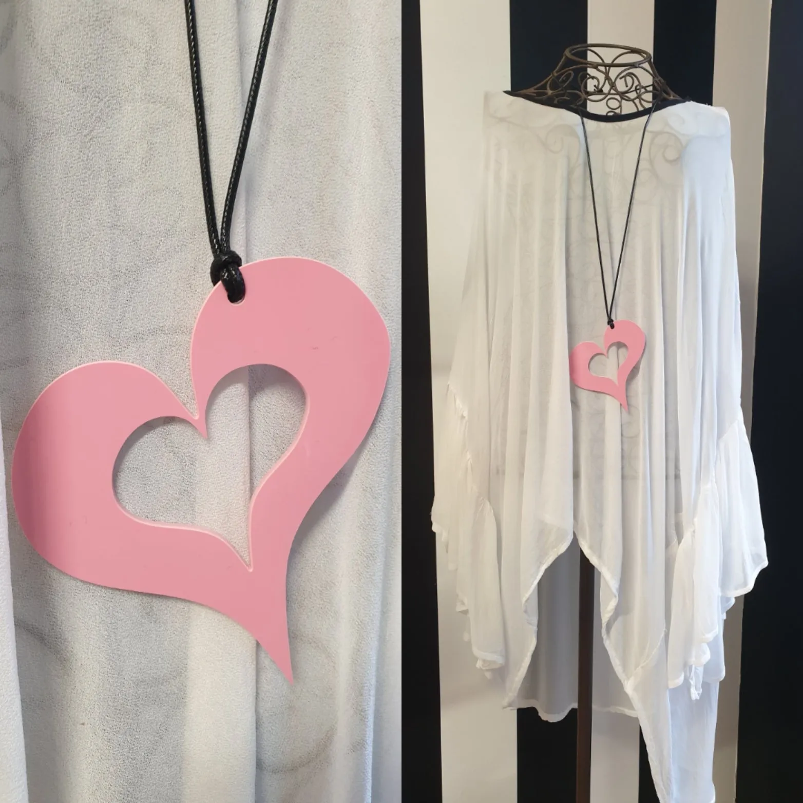 Abstract Heart Statement Necklaces