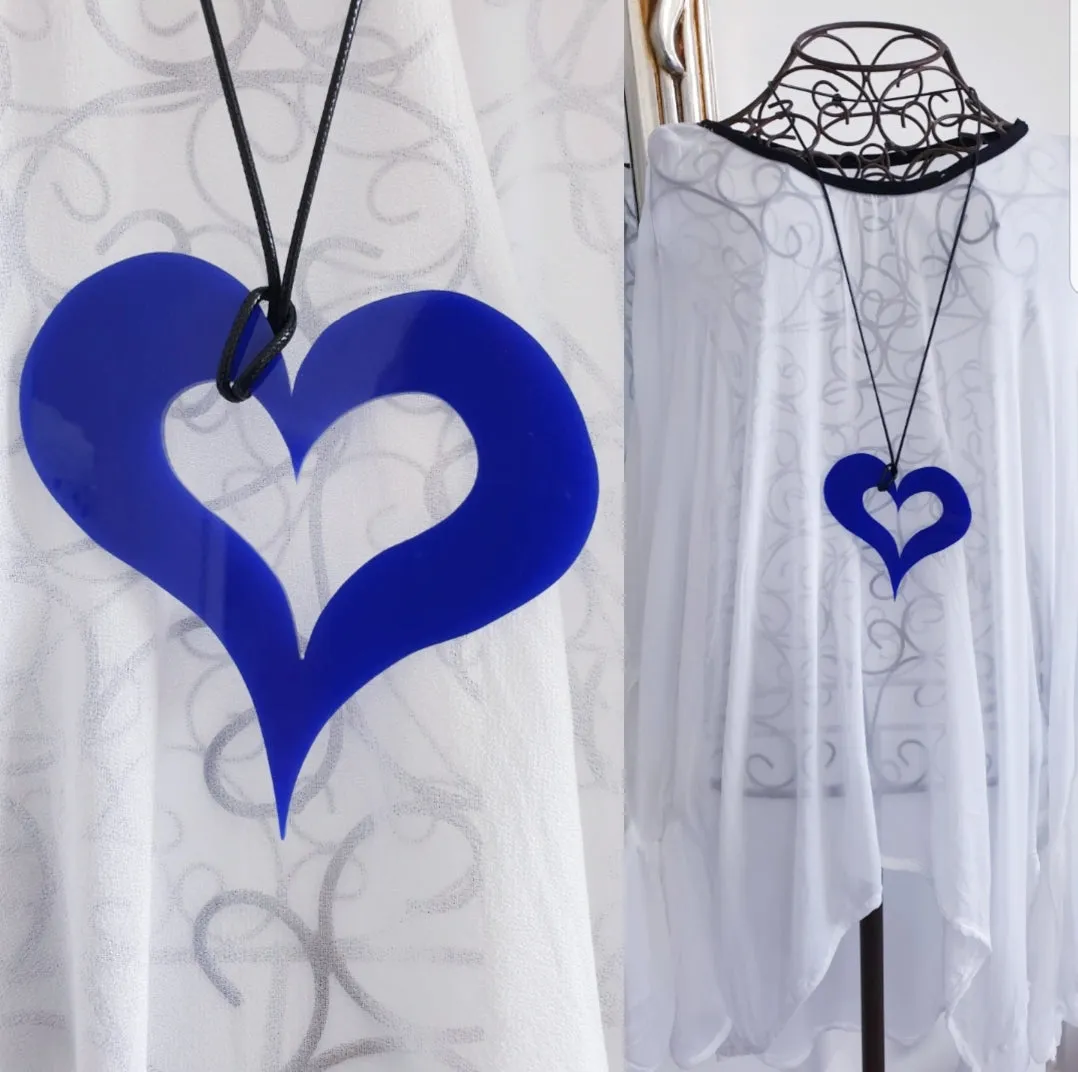 Abstract Heart Statement Necklaces