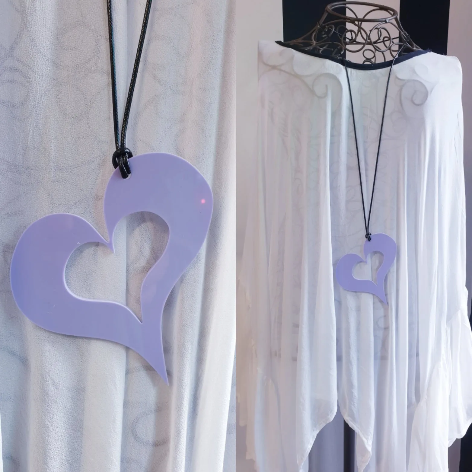 Abstract Heart Statement Necklaces