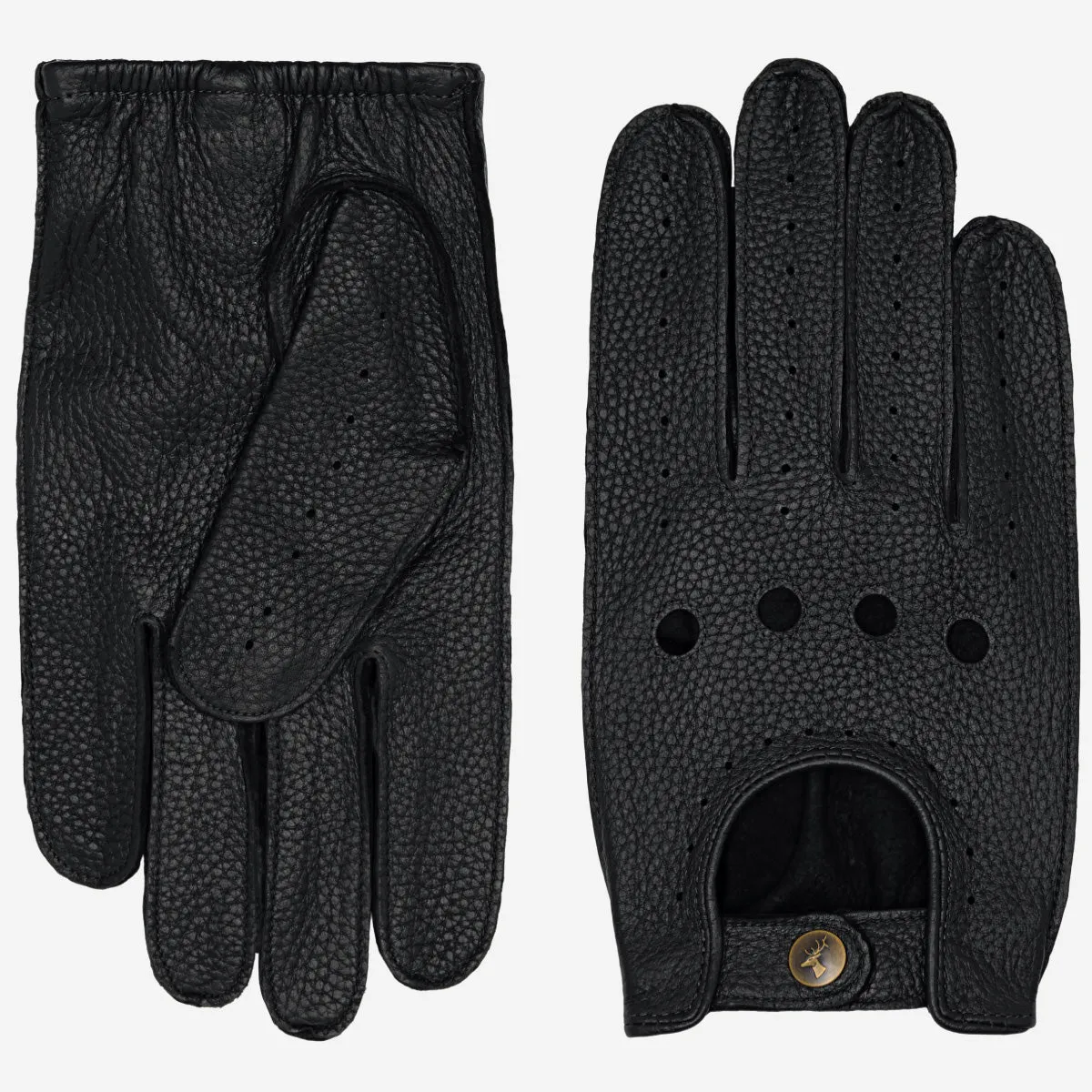 Austin (black) – luxurious driving gloves made of American deerskin leather