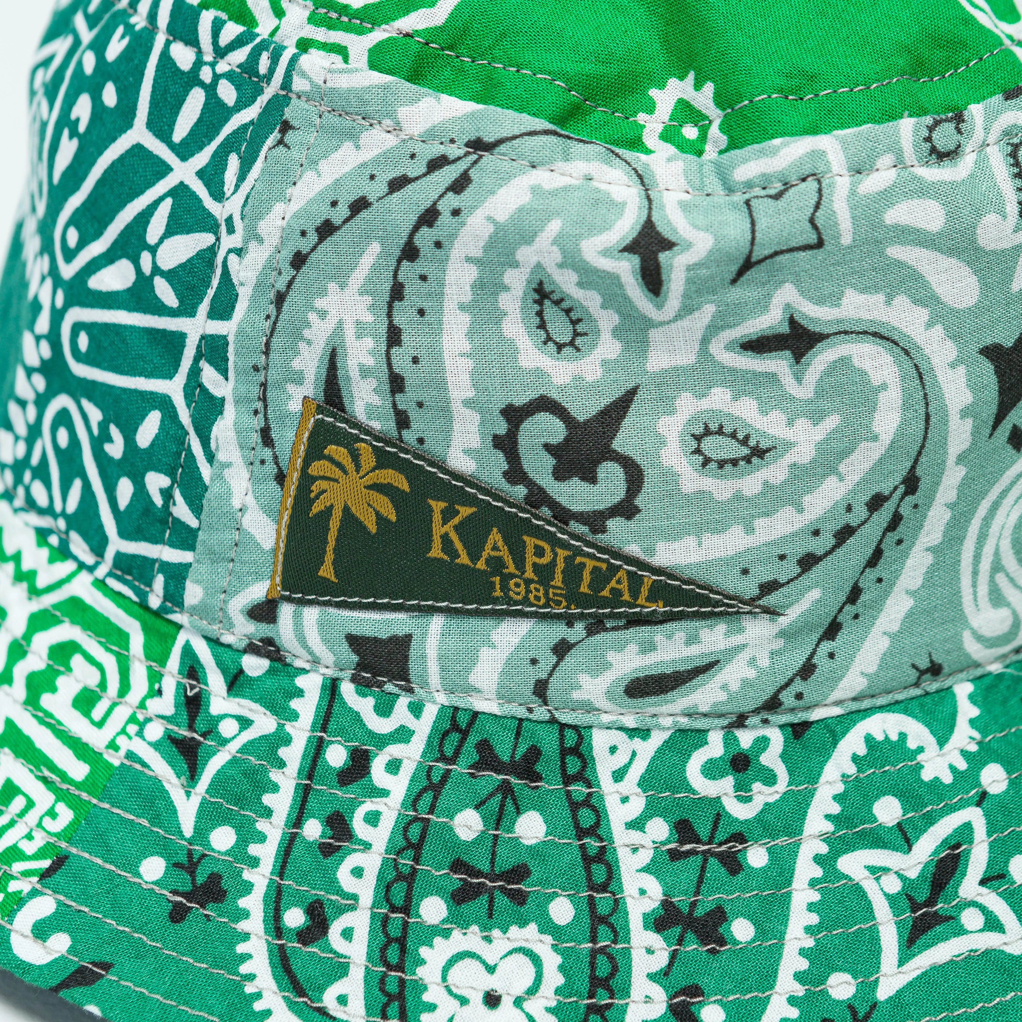 Bandana Patchwork BUCKET Hat (Short Brim) - Green