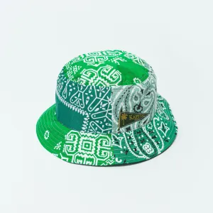 Bandana Patchwork BUCKET Hat (Short Brim) - Green