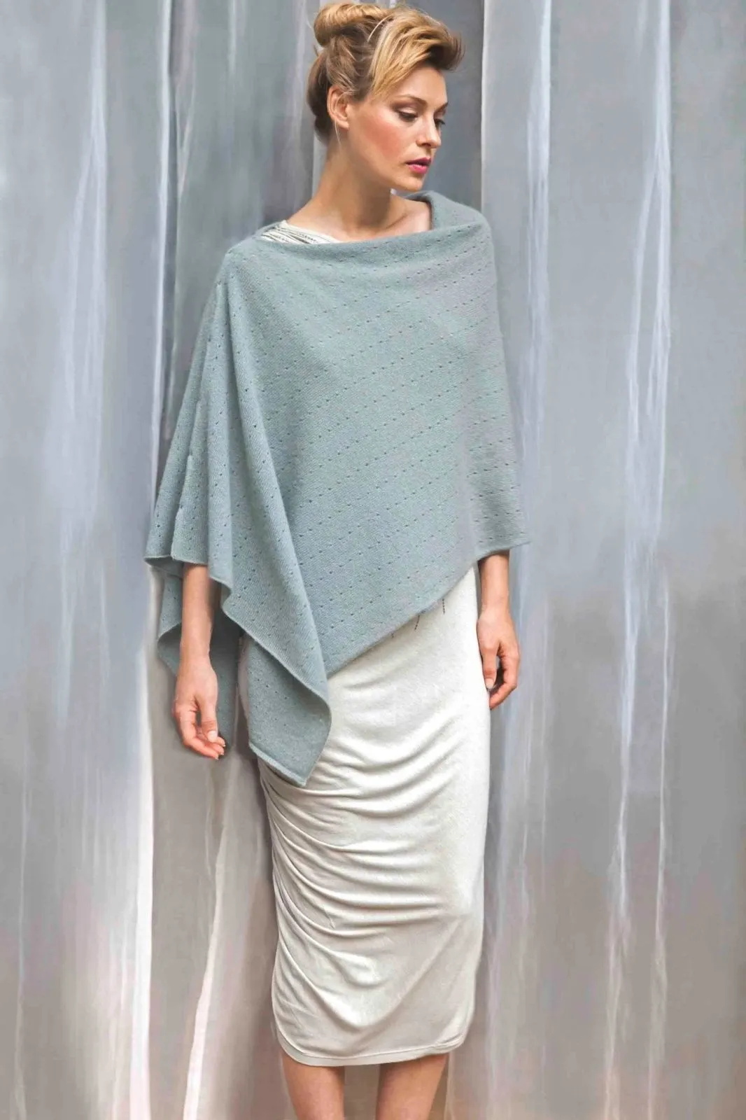 Beige cashmere poncho Multiway