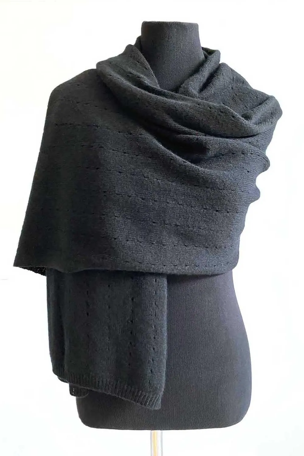 Black cashmere poncho Multiway