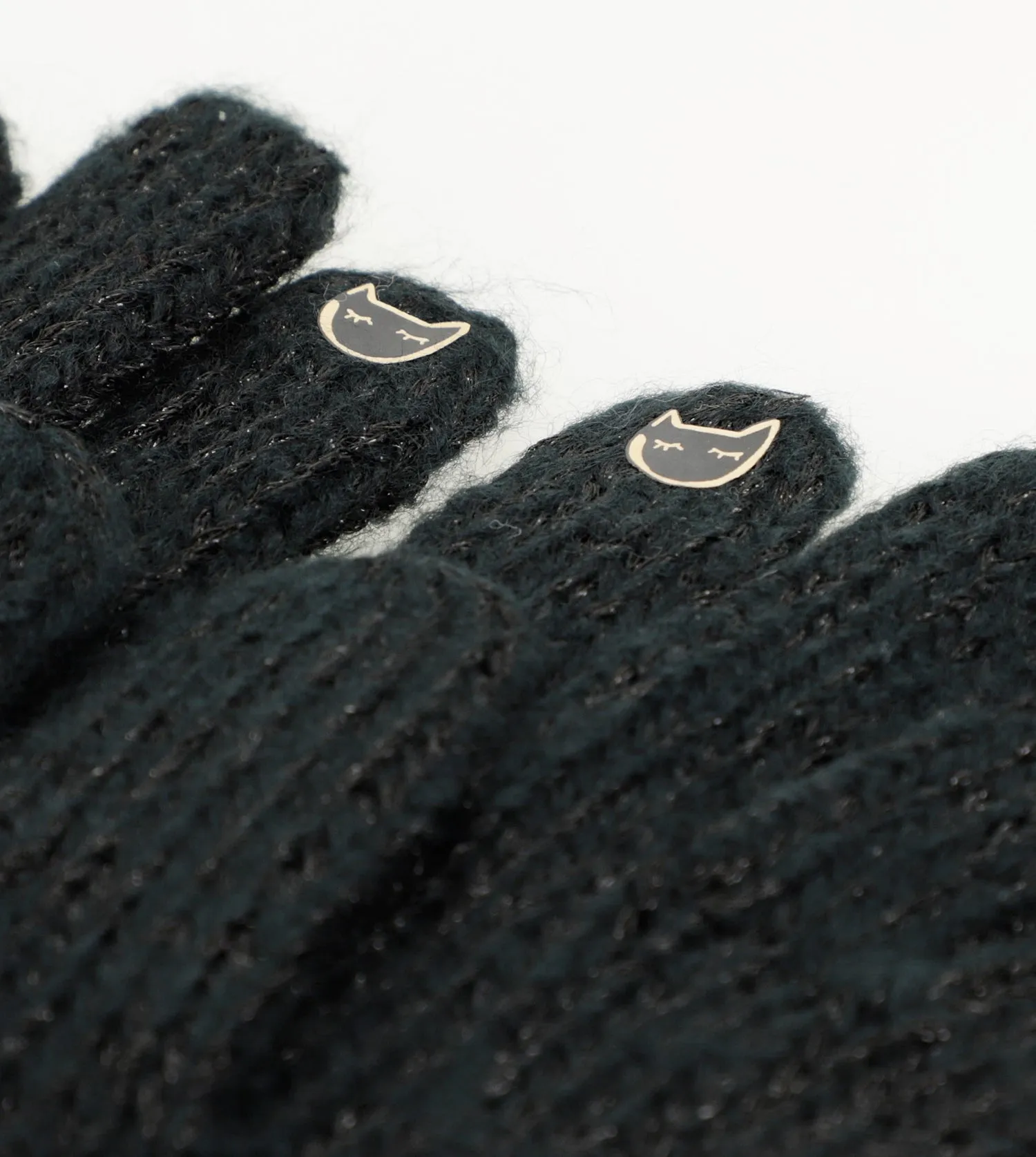 Black logomania gloves