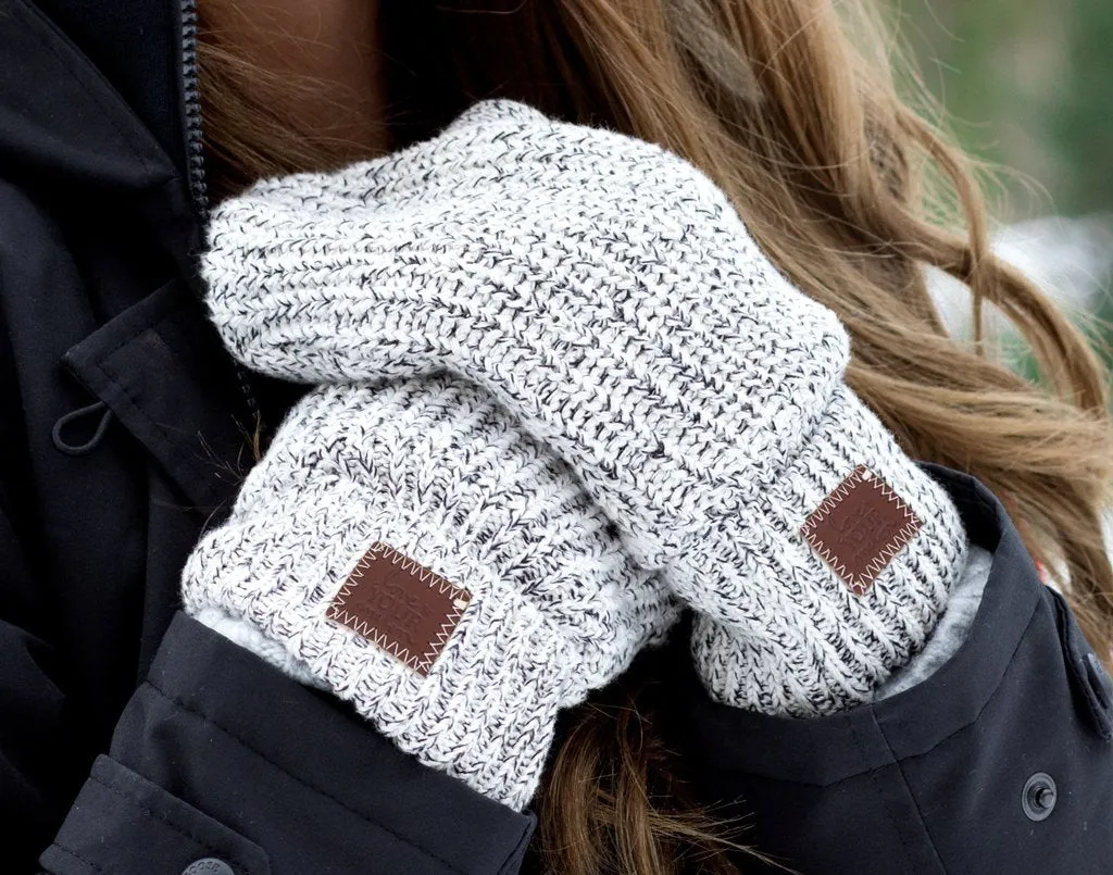 Black Speckled Mittens L/XL