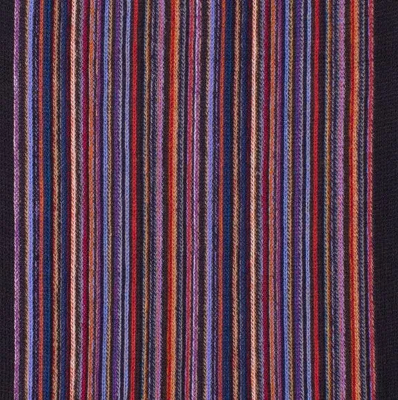 Chelsey Imports Pencil Stripe Wool Knit Scarf with Fringe