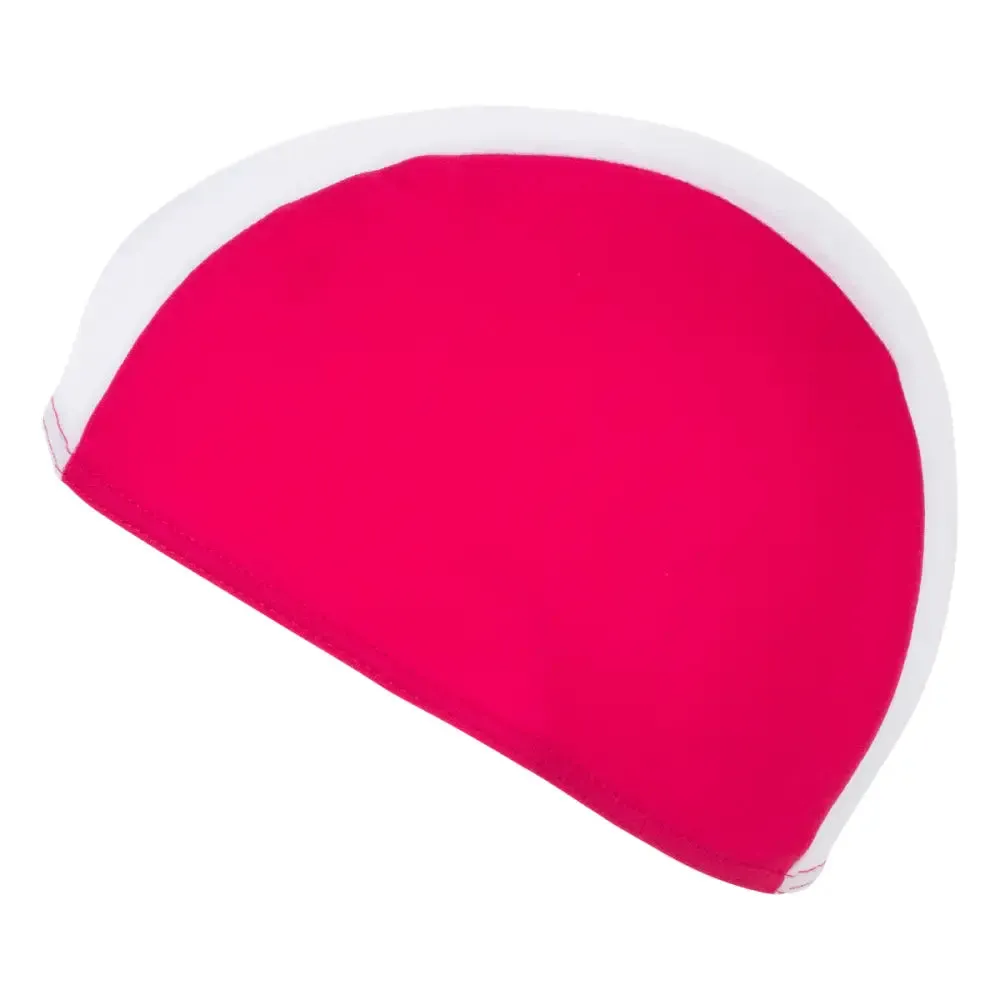 Childs Fabric Swim Cap - Pink & White