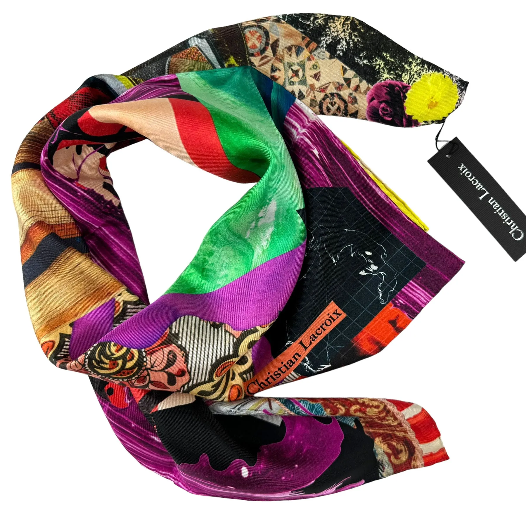 Christian Lacroix Scarf Original Design - Twill Silk Square Foulard