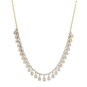 Draped Diamond Teardrop Necklace