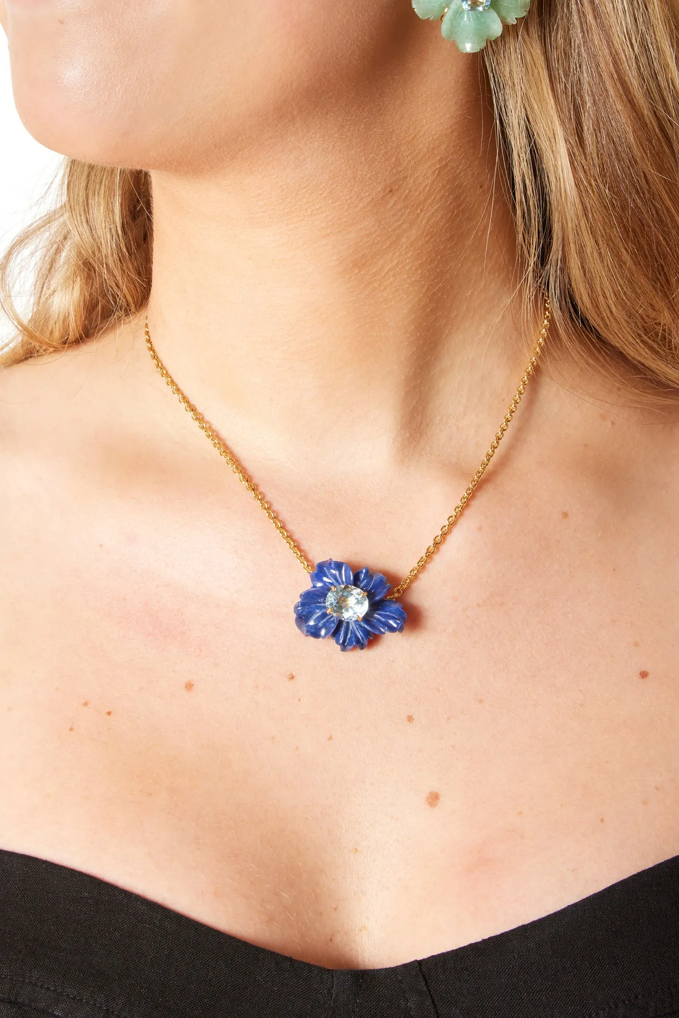 Dumortierite Flower Necklace