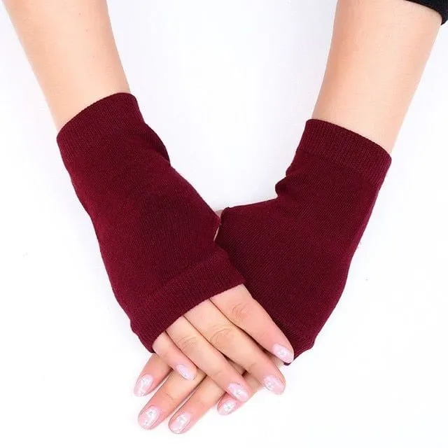 Embroidered Fingerless Gloves