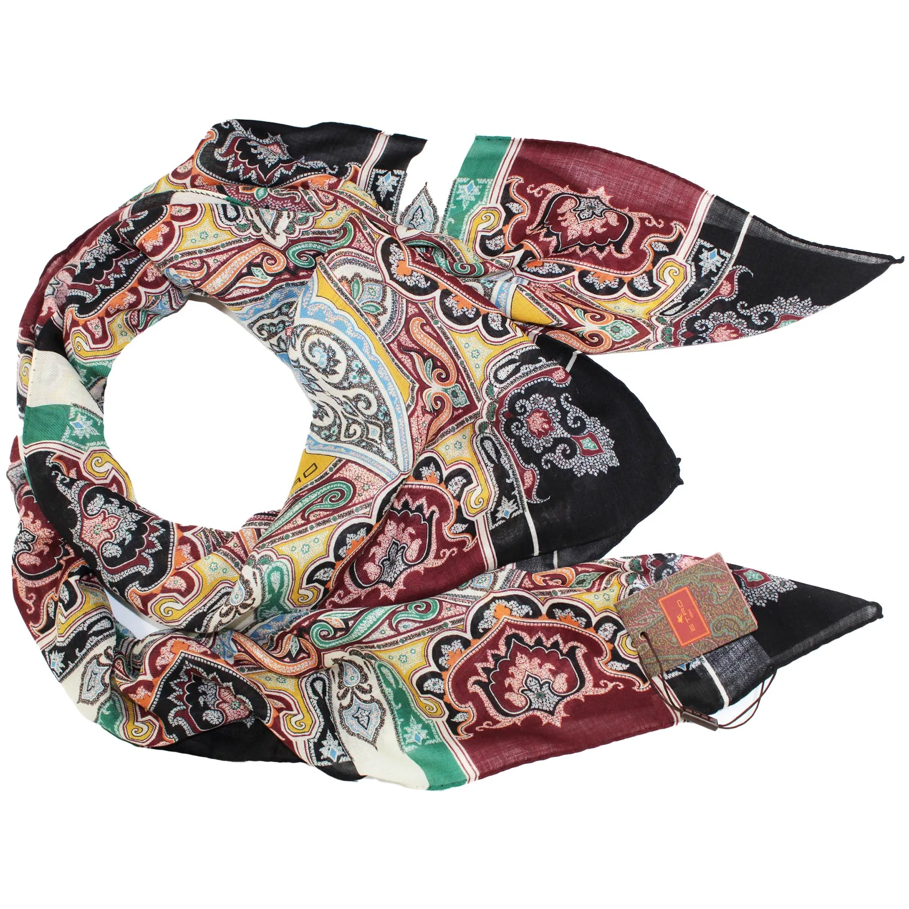 Etro Cashmere Scarf Ornamental Design - Extra Large Square Shawl