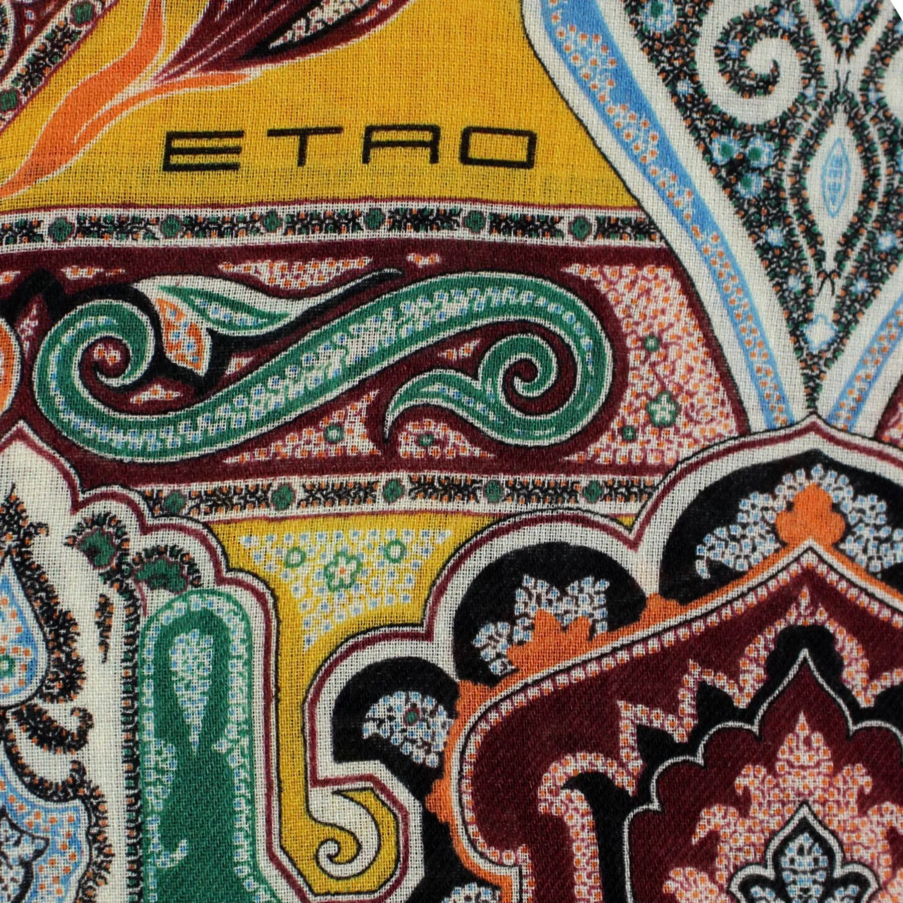 Etro Cashmere Scarf Ornamental Design - Extra Large Square Shawl