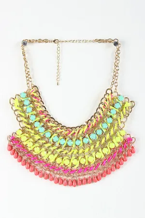 Gemstone Wrap Statement Necklace