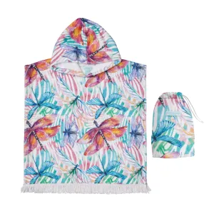 GIRL’S HOODED TERRY PONCHO LIBELLULA