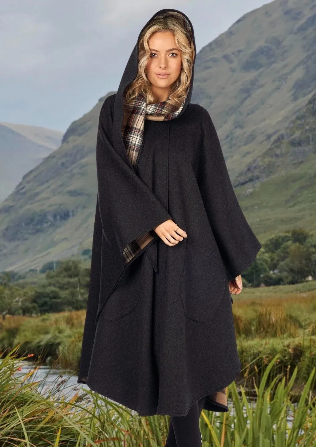 Jimmy Hourihan Charcoal Wool Walking Cape