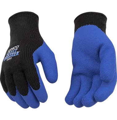 Kinco 1789 Frost Breaker Black Heavy Thermal 7-Gauge Acrylic Knit Shell Crinkle Latex Coated Palm Acrylic & Elastic Knit Wrist Gloves (one dozen)