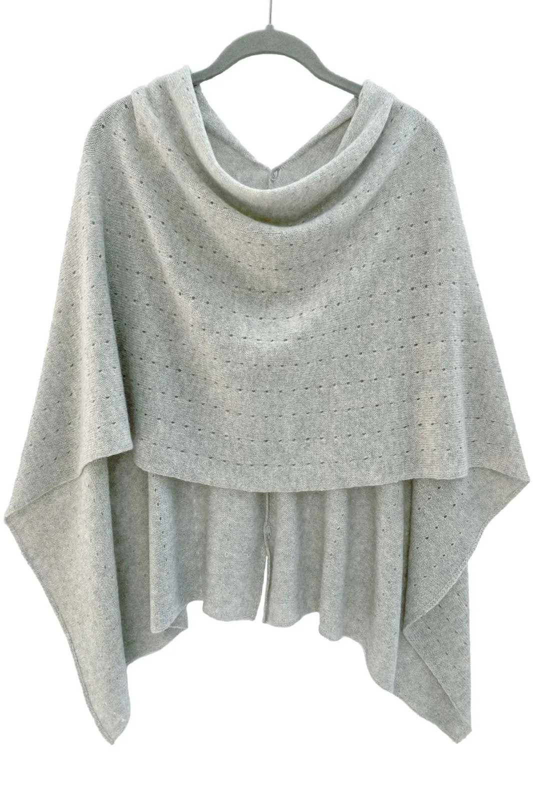 Light grey cashmere poncho Multiway