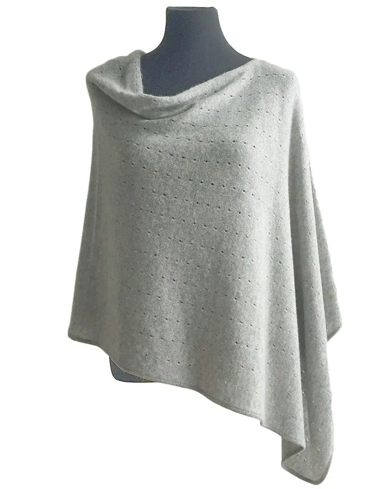 Light grey cashmere poncho Multiway