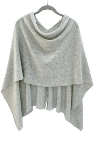 Light grey cashmere poncho Multiway