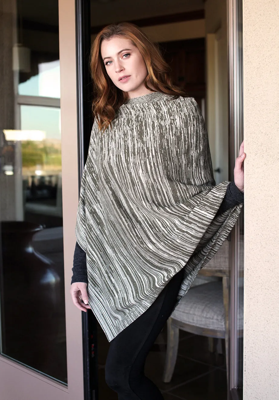 Loving Thread Eco-chic LUXE 2-Tone Organic Cotton 5-Way Poncho Wrap (4 Colors)