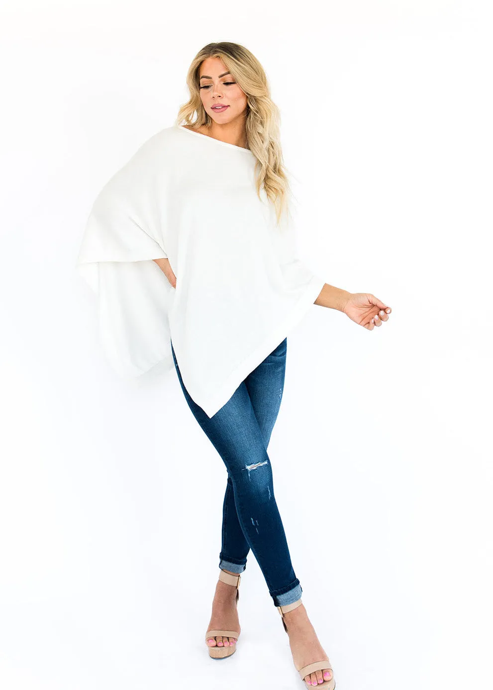 Loving Thread Eco-Chic LUXE Poncho Pullover (3 Solid Colors)