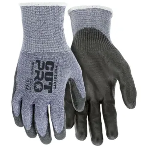 MCR Safety Cut Pro 92793PU ANSI Cut A6 13 Gauge Hypermax Shell, Touchscreen Friendly Polyurethane Coated, Work Gloves, Blue, 1 Pair