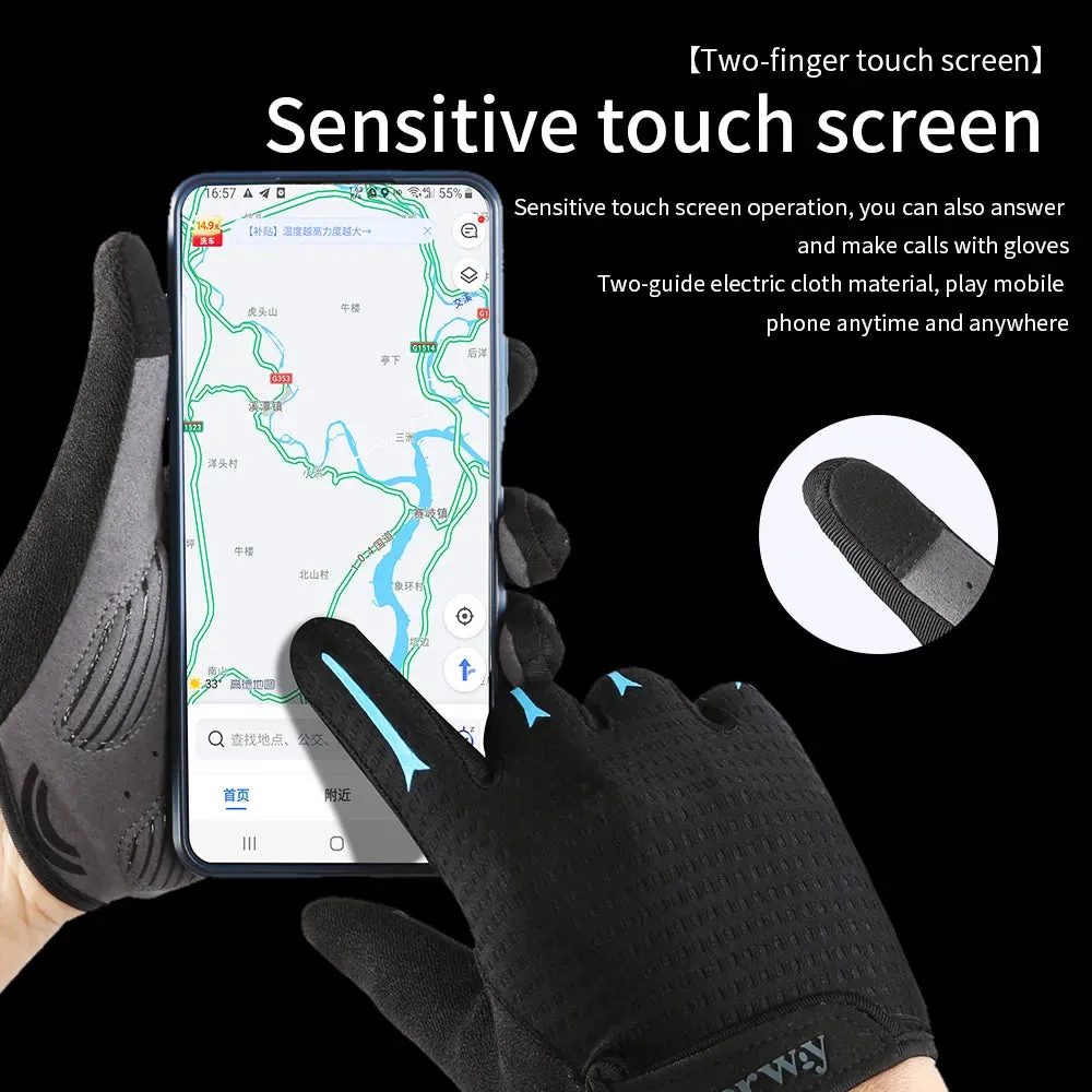 Men Women Breathable Bike Bicycle Cycling Gloves for Road Rides Motorcycle Hiking with Non-slip Shockproof Pads