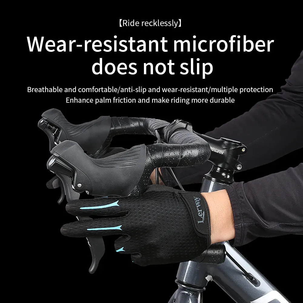 Men Women Breathable Bike Bicycle Cycling Gloves for Road Rides Motorcycle Hiking with Non-slip Shockproof Pads