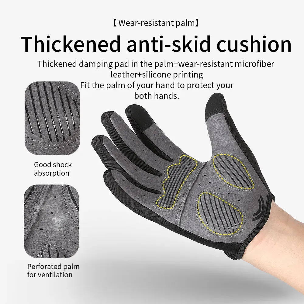 Men Women Breathable Bike Bicycle Cycling Gloves for Road Rides Motorcycle Hiking with Non-slip Shockproof Pads