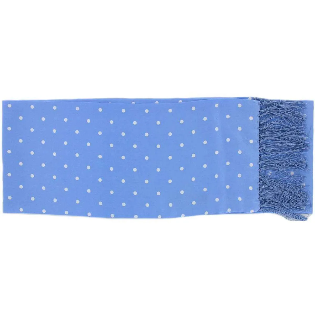 Michelsons of London Narrow Polka Dot Silk Scarf - Ice Blue