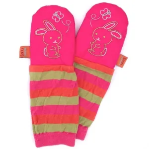 mimiTENS Pink Bunnies Baby (No Thumb) Mittens