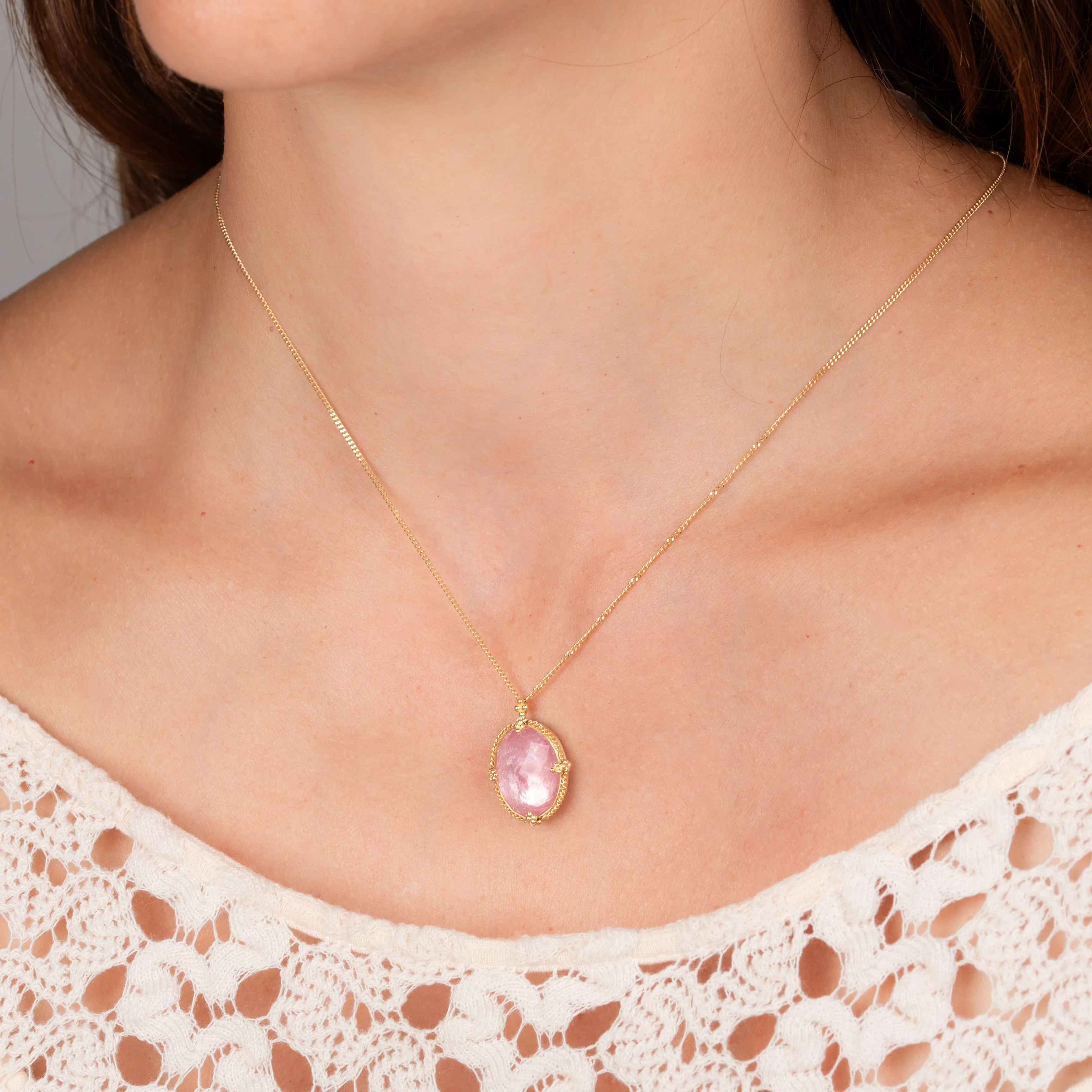 Morganite Statement Necklace