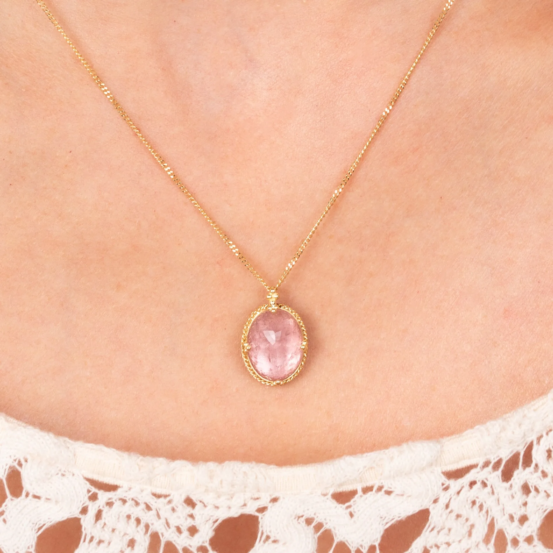 Morganite Statement Necklace