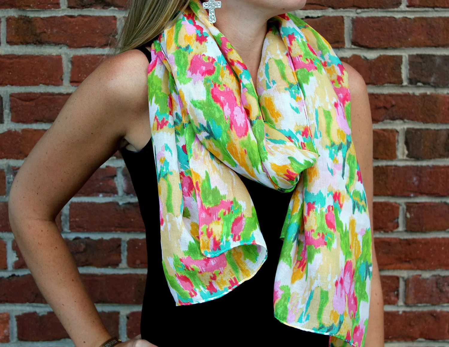 Multi Color Impressionistic Scarf