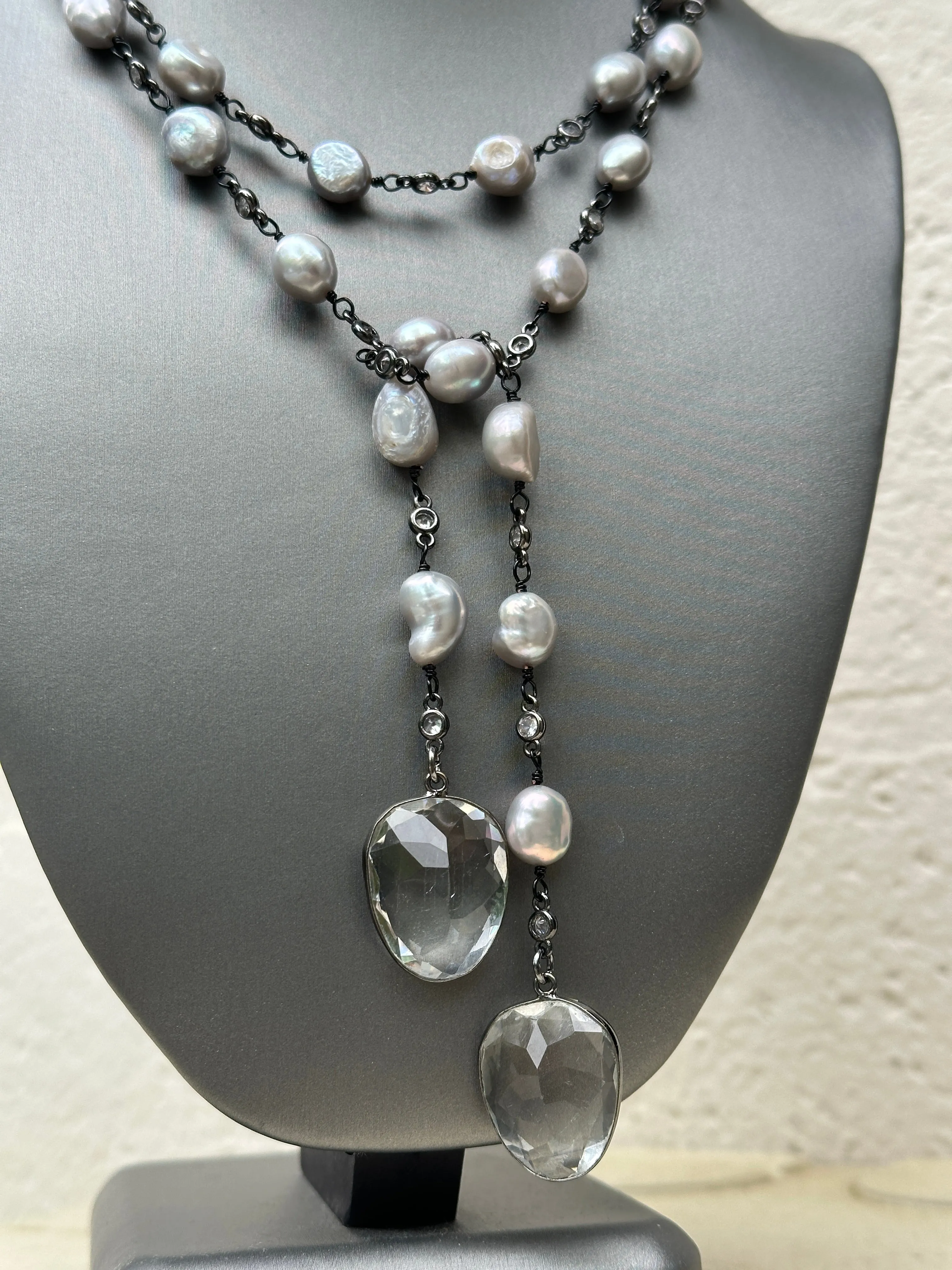 Pearl Wrap Statement Necklace