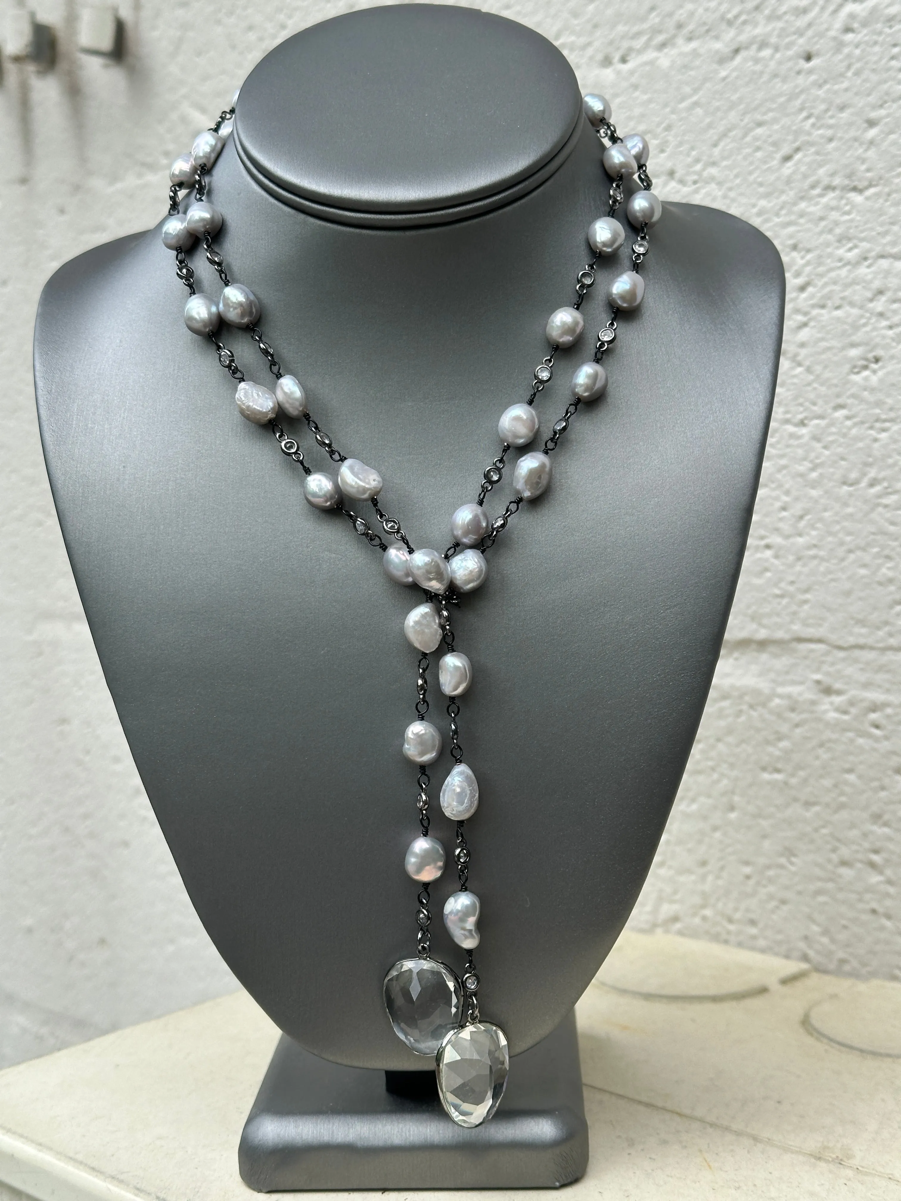 Pearl Wrap Statement Necklace