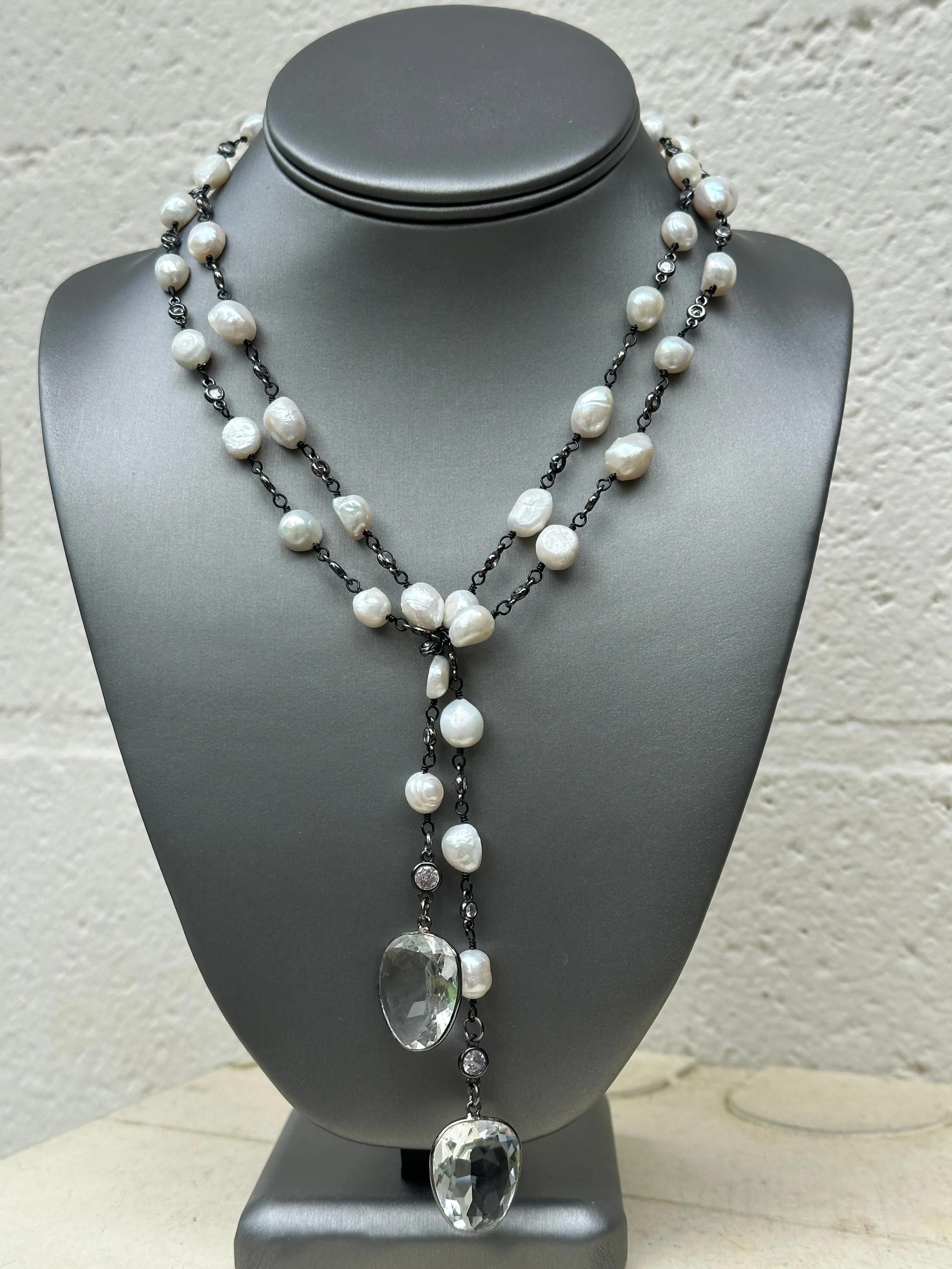 Pearl Wrap Statement Necklace