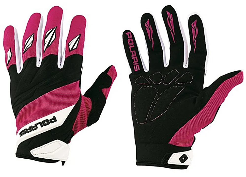 Polaris  Pink Off Road Riding Glove Embossed Knuckle System Lightweight