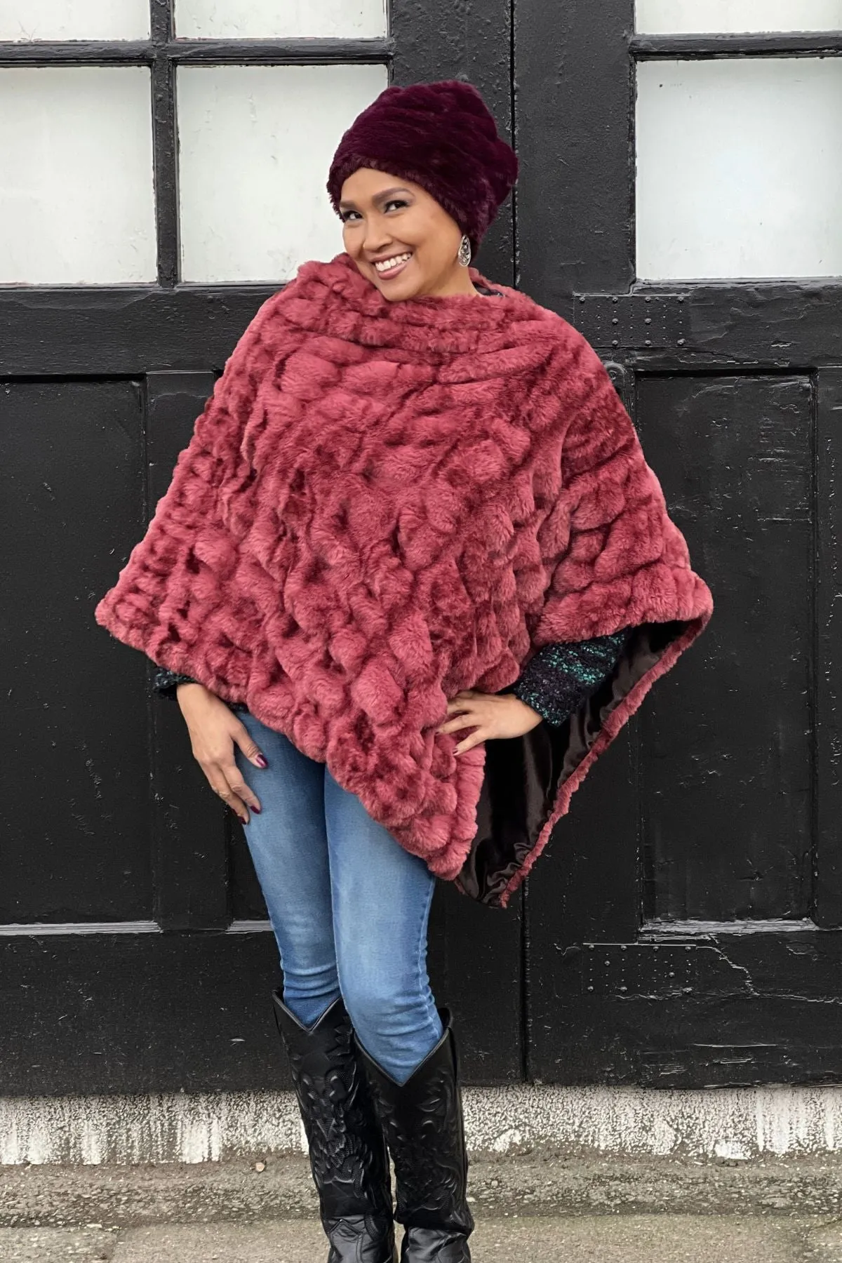 Poncho - Royal Opulence Faux Furs (Sold Out - Merlot!)