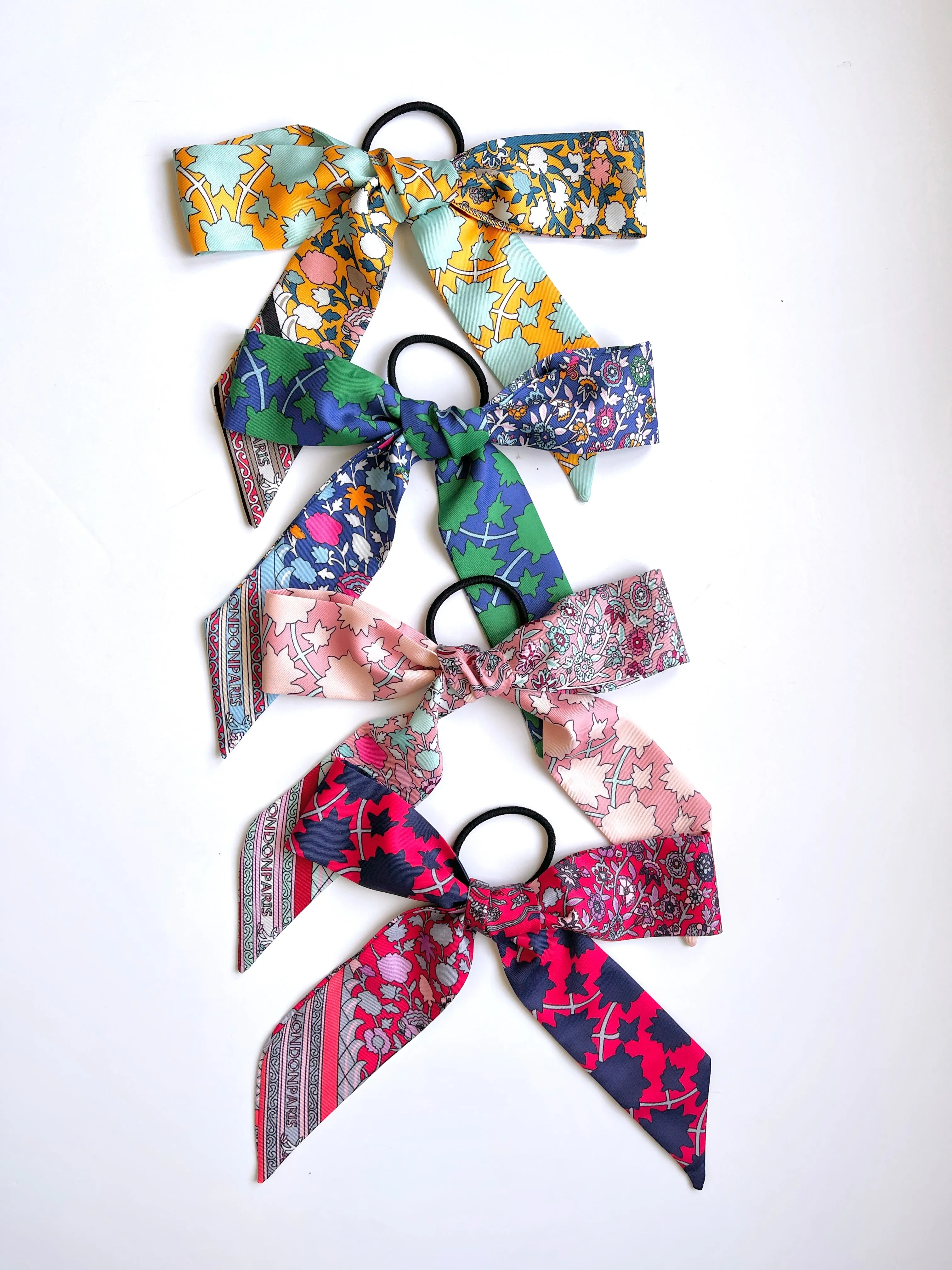 Printed Boho Tie Scarf | Pony Scarf | Hair Tie | Multiple Colors | Multi-Use Accessory | Luxury Designer Hair Accessories