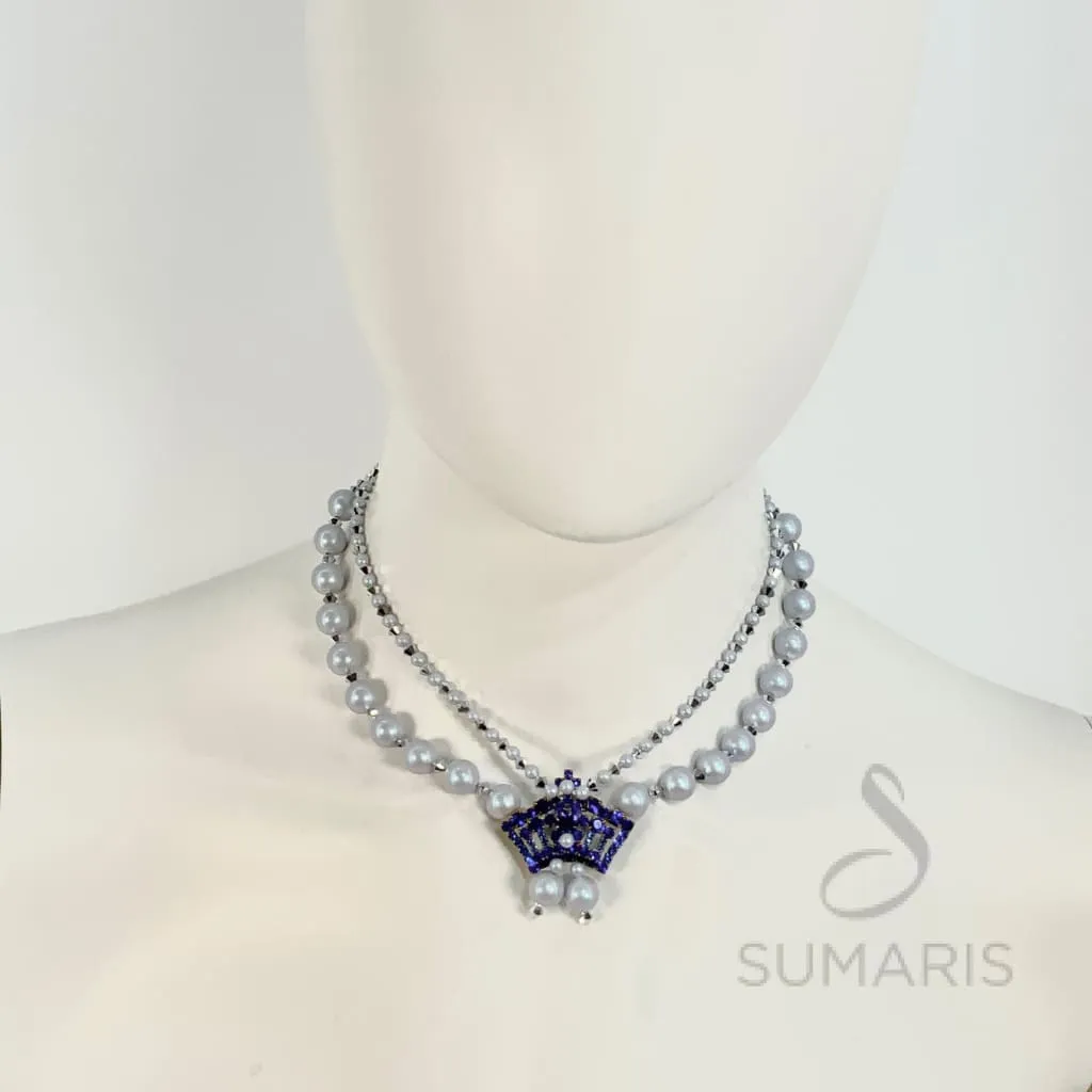 QUIET MAJESTY DREAMY BLUE STATEMENT NECKLACE