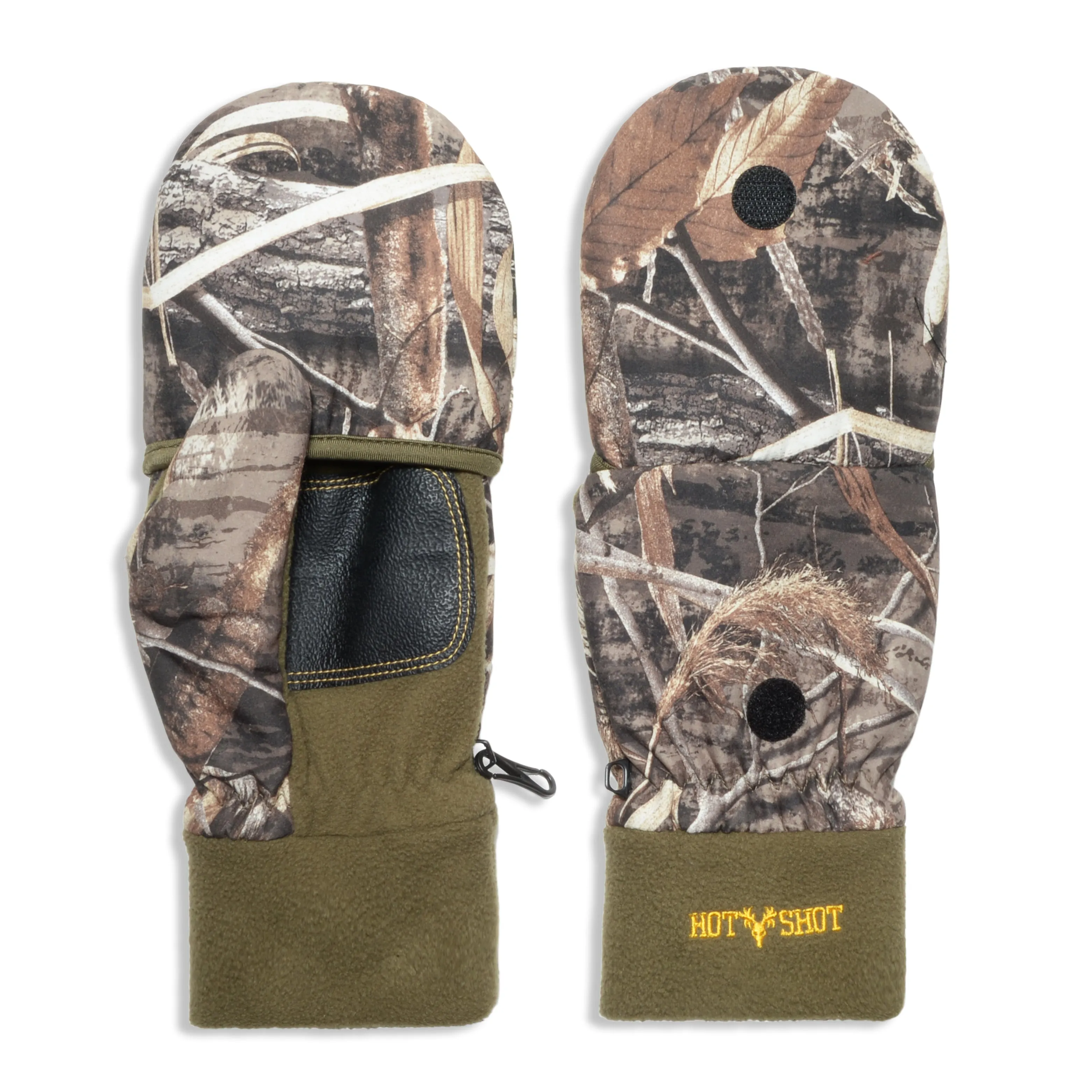 "Bulls-eye" Stretch Fleece Fingerless Pop-Top Mitten - Realtree® MAX-5®